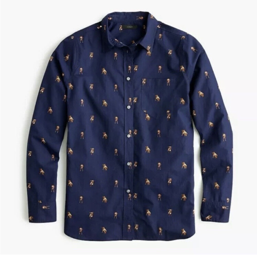 Jcrew bulldog shirt size 2